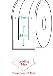 74 mm x 214 mm / 70 mm x 210 mm Roll Labels