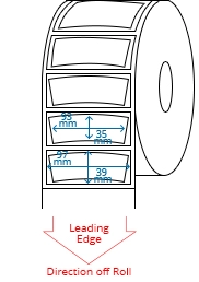 97.00 mm x 39.0 mm / 93.00 mm x 35.0 mm Roll Labels
