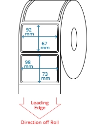 98 mm x 73 mm / 92 mm x 67 mm Roll Labels