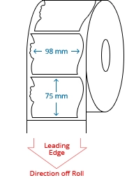 98 mm x 75 mm Roll Labels