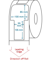 100 mm x 85 mm / 55 mm x 105 mm Roll Labels