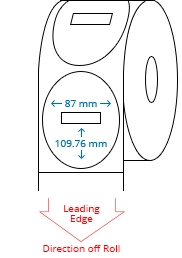87 mm x 109.76 mm / 43.48 mm x 11.908 mm Roll Labels