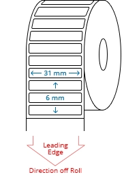 31 mm x 6 mm Roll Labels