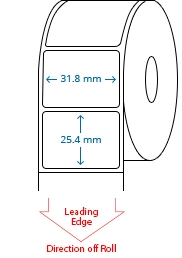 31.8 mm x 25.4 mm Roll Labels