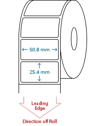 50.8 mm x 25.4 mm Roll Labels