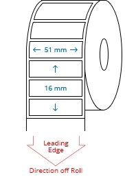 51 mm x 16 mm Roll Labels