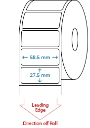 58.5 mm x 27.5 mm Roll Labels