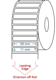 59 mm x 11 mm Roll Labels