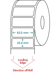 63.5 mm x 25.4 mm Roll Labels