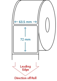 63.5 mm x 72 mm Roll Labels