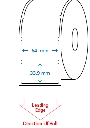 64 mm x 33.9 mm Roll Labels
