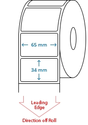 65 mm x 34 mm Roll Labels