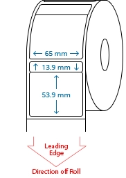 65 mm x 13.9 mm / 65 mm x 53.9 mm Roll Labels