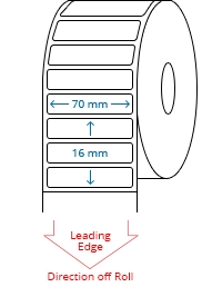 70 mm x 16 mm Roll Labels