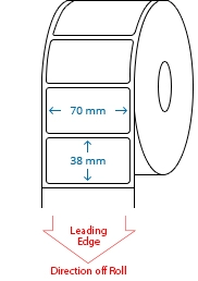 70 mm x 38 mm Roll Labels