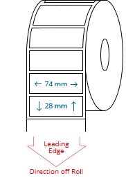 74 mm x 28 mm Roll Labels