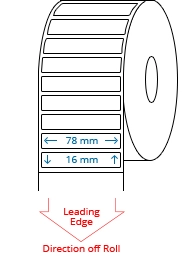 78 mm x 16 mm Roll Labels