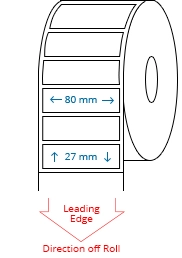 80 mm x 27 mm Roll Labels