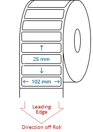 102 mm x 25 mm Roll Labels