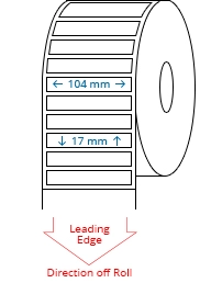 104 mm x 17 mm Roll Labels