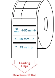 80 mm x 25 mm Roll Labels
