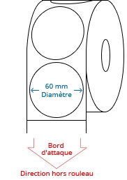 60 mm Étiquettes de rouleau de cercle