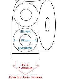 55 (18) mm Étiquettes de rouleau de cercle