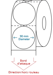 90 mm Étiquettes de rouleau de cercle