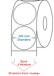 205 mm Étiquettes de rouleau de cercle