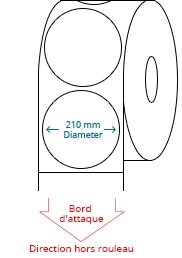 210 mm Étiquettes de rouleau de cercle