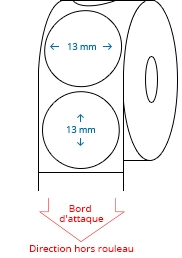 13 mm Étiquettes de rouleau de cercle