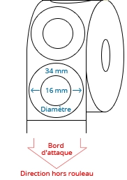 34 (16) mm Étiquettes de rouleau de cercle