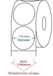 115 mm Étiquettes de rouleau de cercle