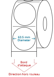 63.5 mm Étiquettes de rouleau de cercle