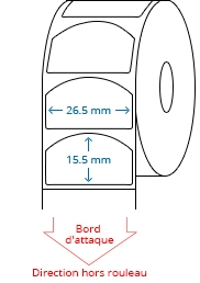 26.5 mm x 15.5 mm Étiquettes à rouleaux