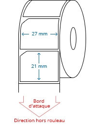 27 mm x 21 mm Étiquettes à rouleaux