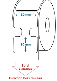 30 mm x 50 mm Étiquettes à rouleaux