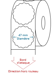 47 mm x 47 mm Étiquettes à rouleaux