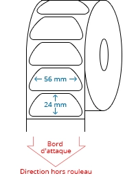 56 mm x 24 mm Étiquettes à rouleaux