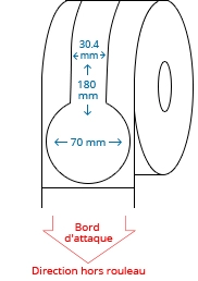 70 mm x 180 mm Étiquettes à rouleaux