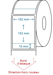 102 mm x 152 mm Étiquettes à rouleaux