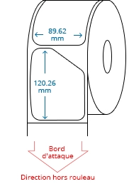 89.62 mm x 120.26 mm Étiquettes à rouleaux