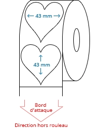 43 mm x 43 mm Étiquettes à rouleaux