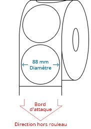 88 mm Étiquettes de rouleau de cercle