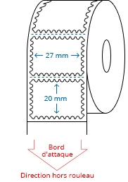 27 mm x 20 mm Étiquettes à rouleaux