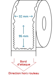 32 mm x 95 mm Étiquettes à rouleaux