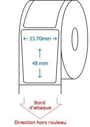 33.70 mm x 48 mm Étiquettes à rouleaux