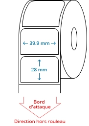 39.90 mm x 28.00 mm Étiquettes à rouleaux