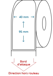 40 mm x 95 mm Étiquettes à rouleaux