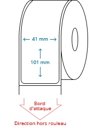 41 mm x 101 mm Étiquettes à rouleaux